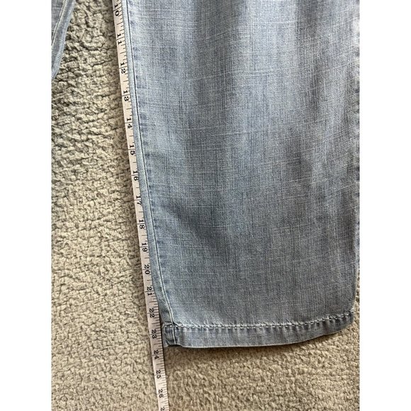 New Micheal Stars Chambray Jumpsuit Womens Size Small Blue Ruffled Wide Leg Pant - Picture 10 of 14